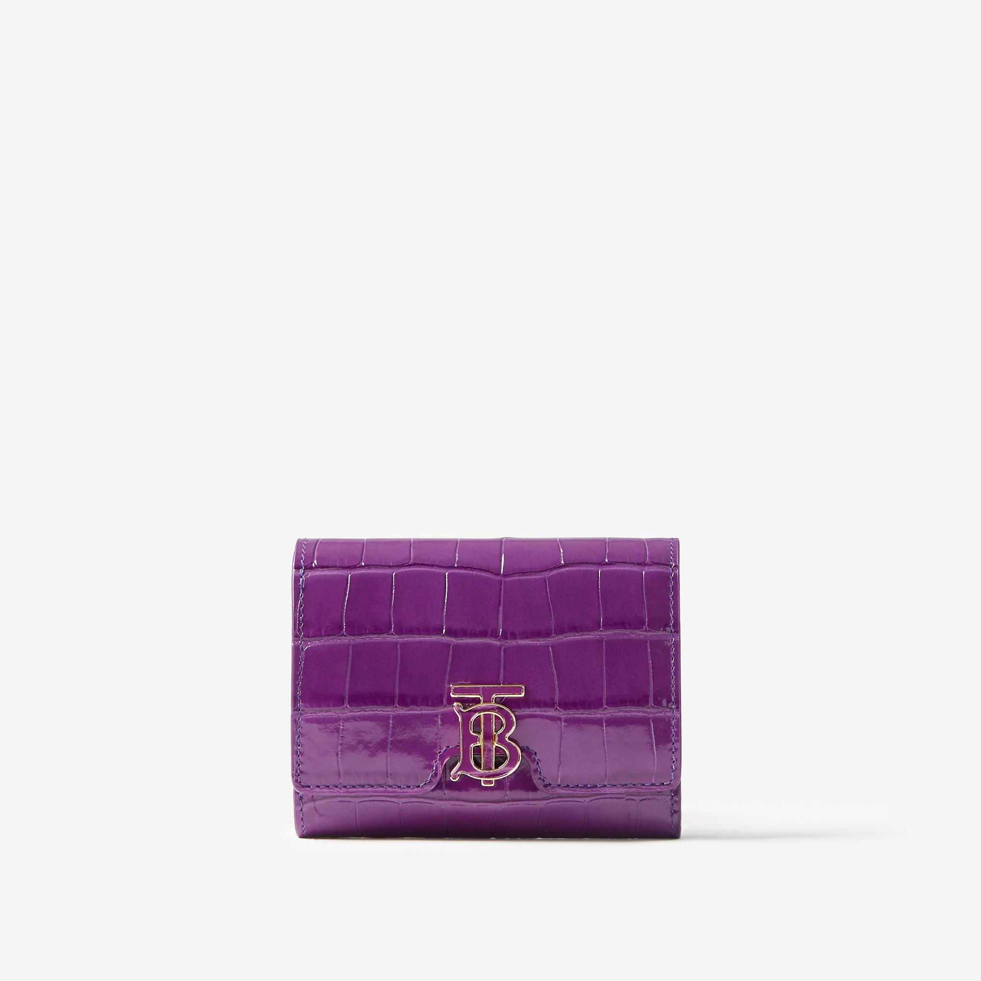 Embossed Leather TB Compact Wallet - 1