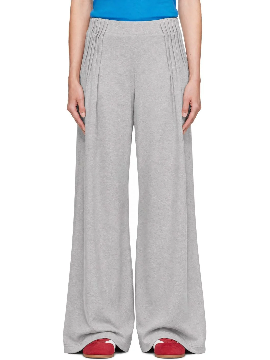 Gray Pleated Lounge Pants - 1