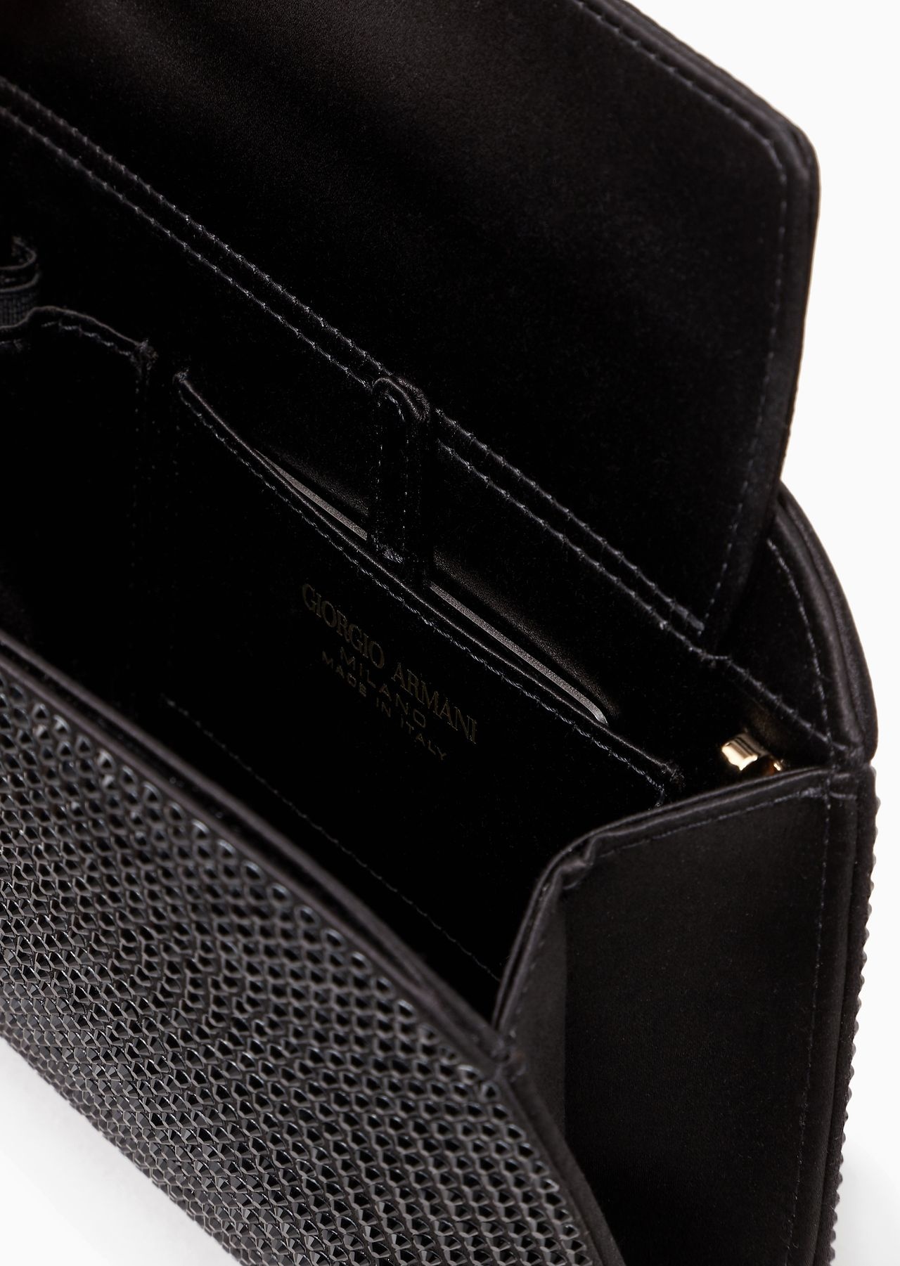 La Prima satin and rhinestone clutch bag - 4