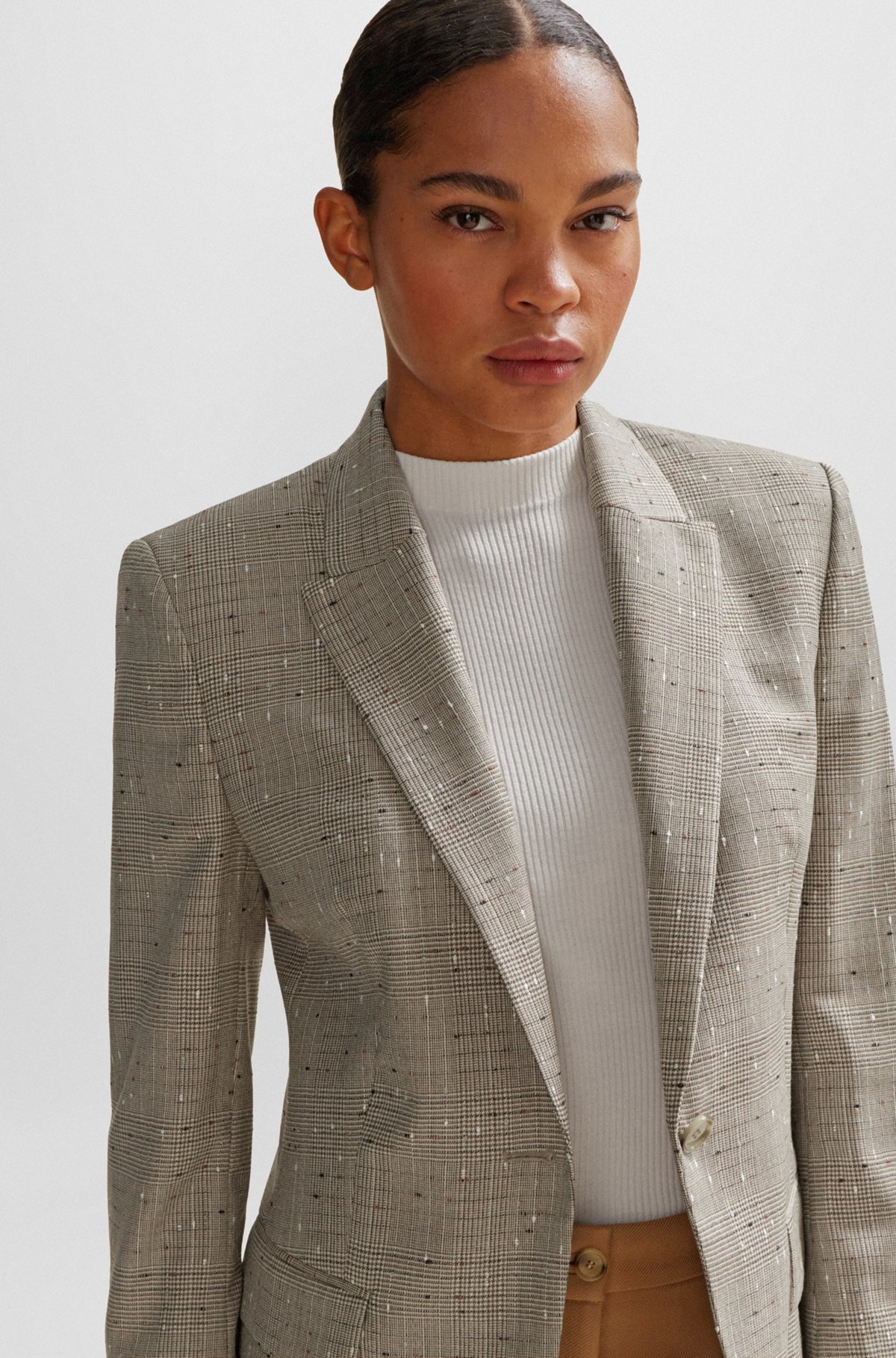 SLIM-FIT JACKET IN ITALIAN SLUB WOOL-BLEND TWILL - 5