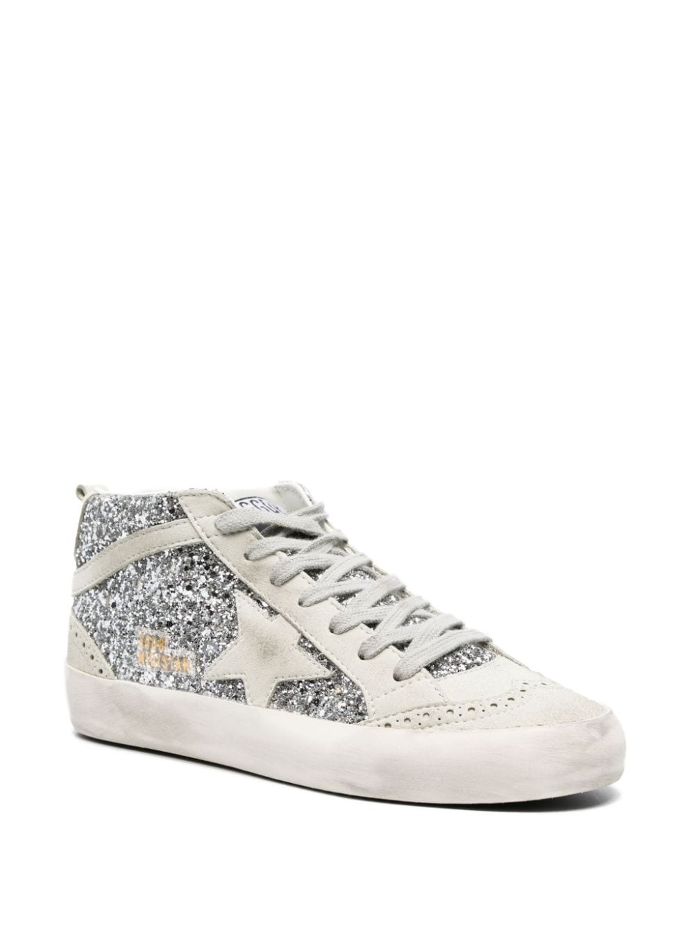 Mid-Star glitter-detail leather sneakers - 2