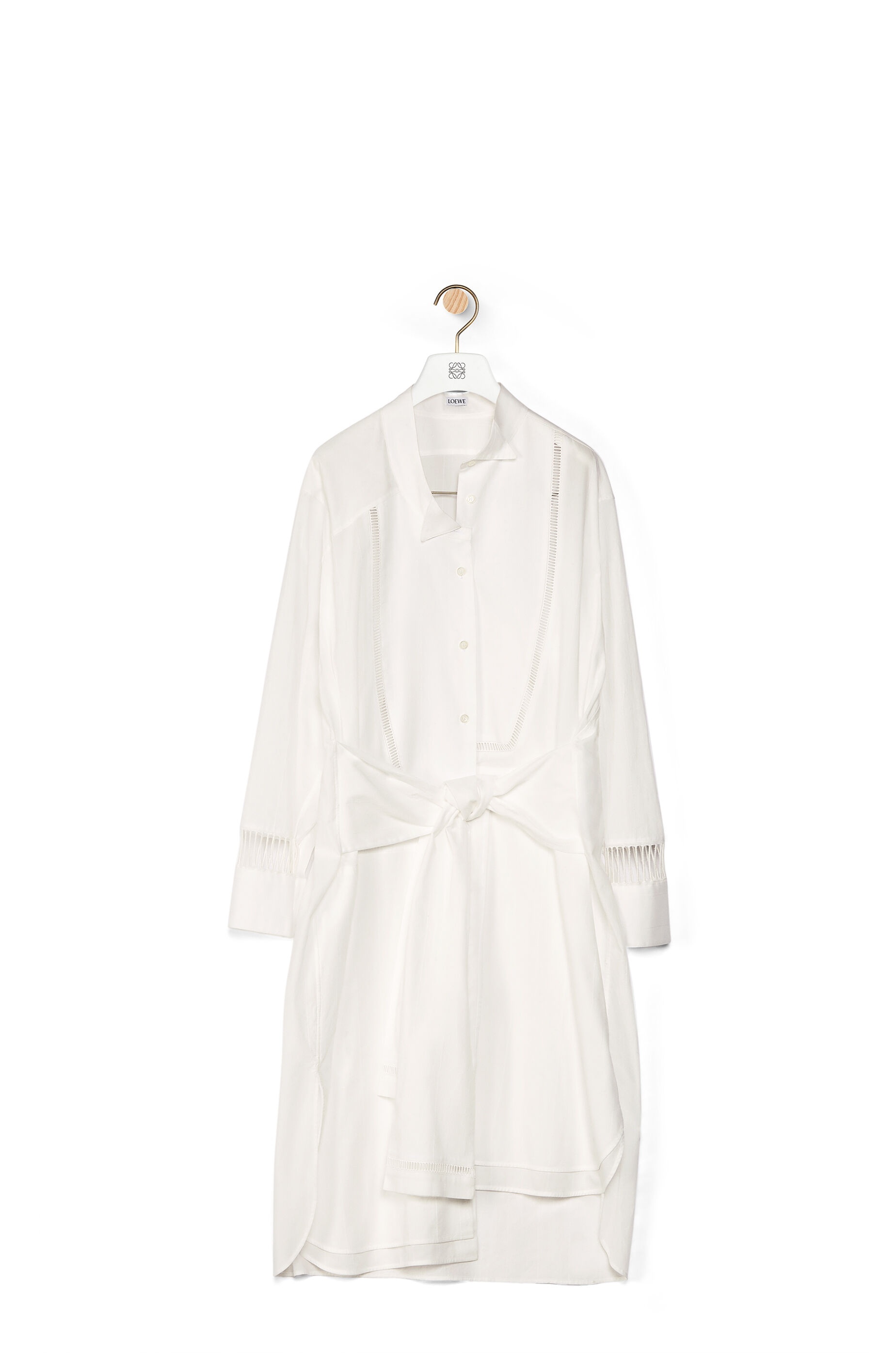 Asymmetric jour echelle shirtdress in cotton - 1