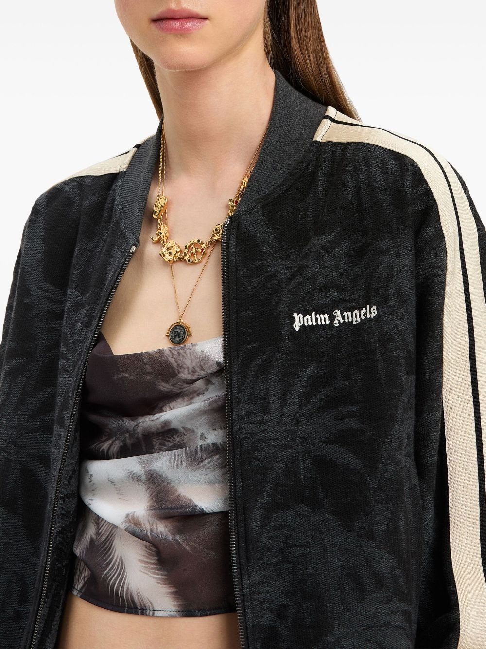 pams-jacquard zipped sweater - 6