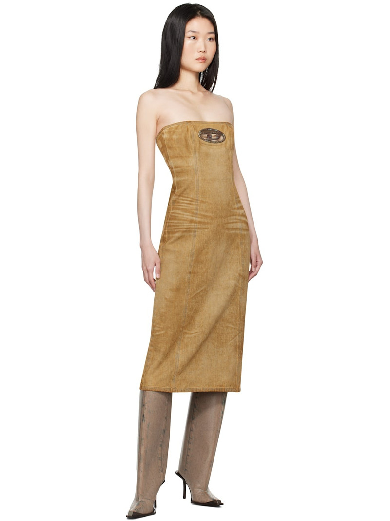 Diesel Brown De-Vildress-Fsf Denim Midi Dress outlook