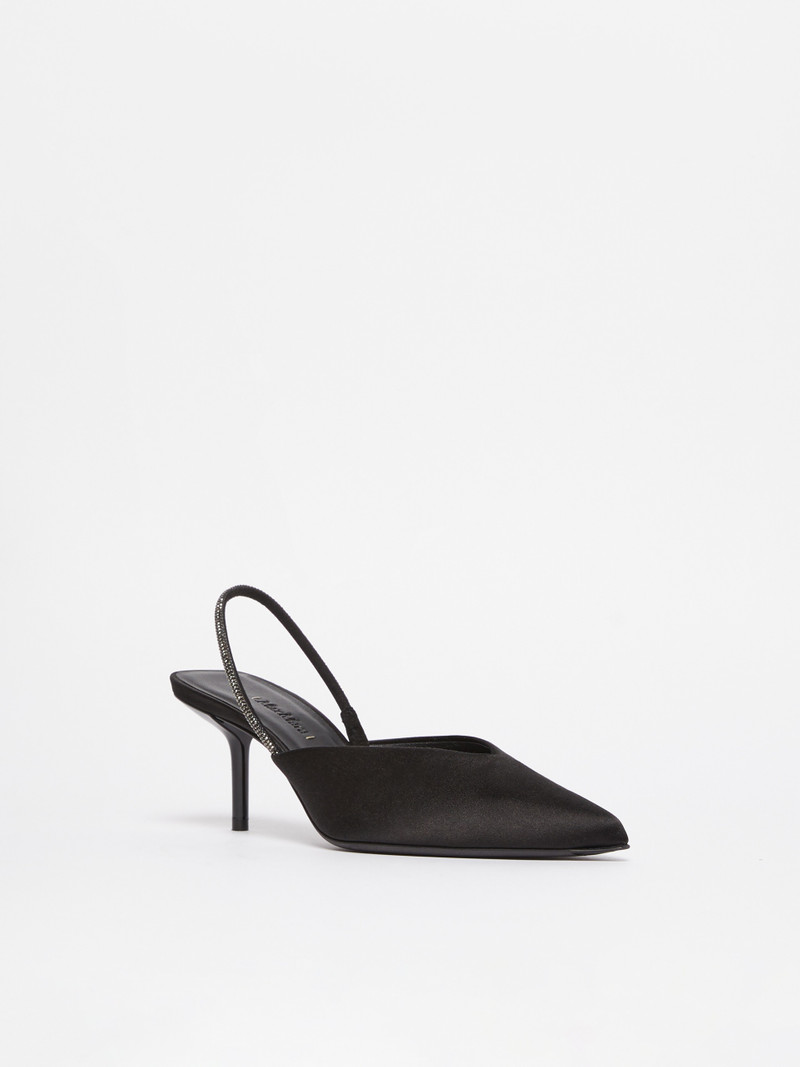 Max Mara HCRYSTALSLING Satin slingback heels outlook