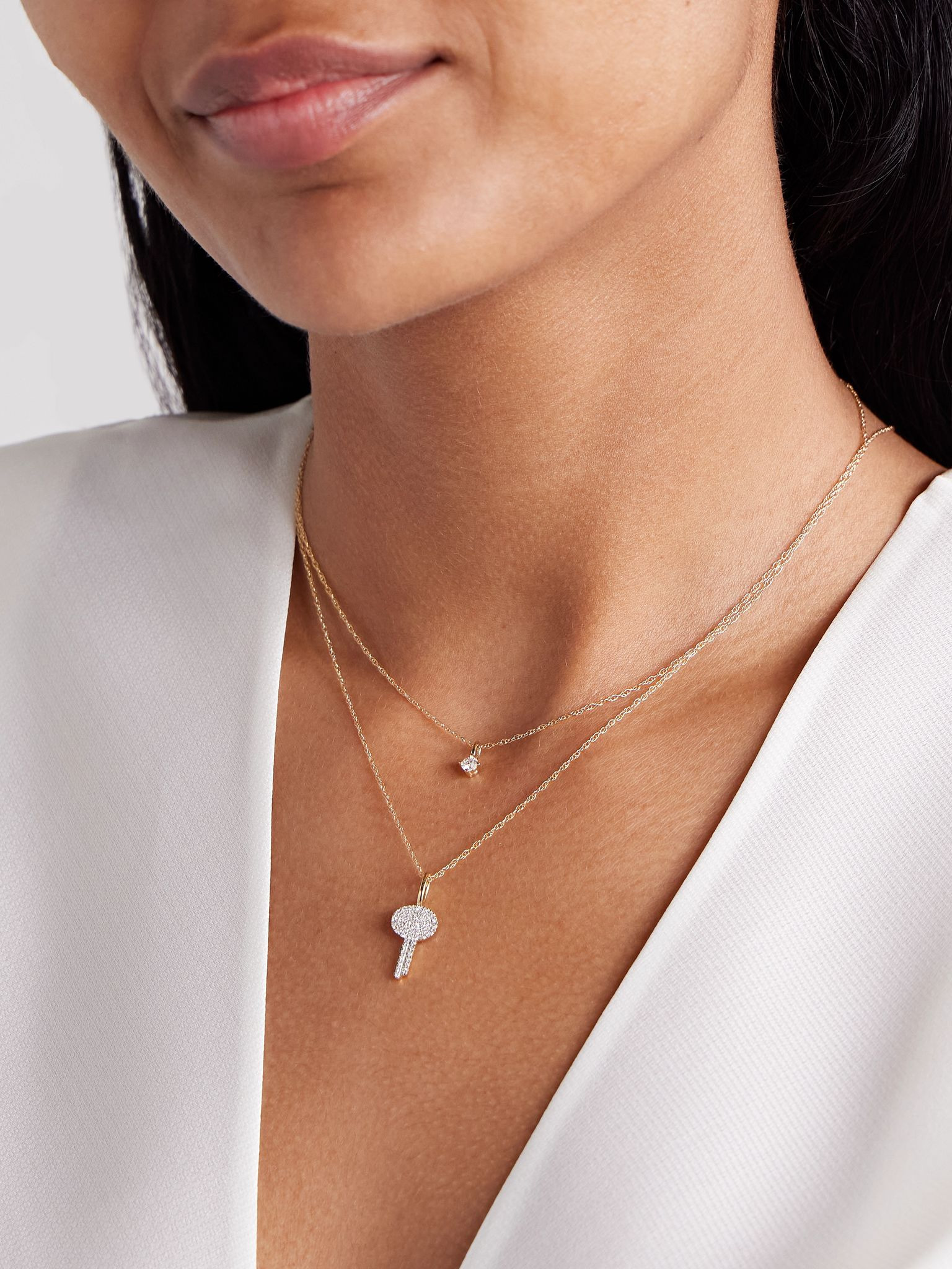 Sweet Home 14-karat gold diamond necklace Gold - 5