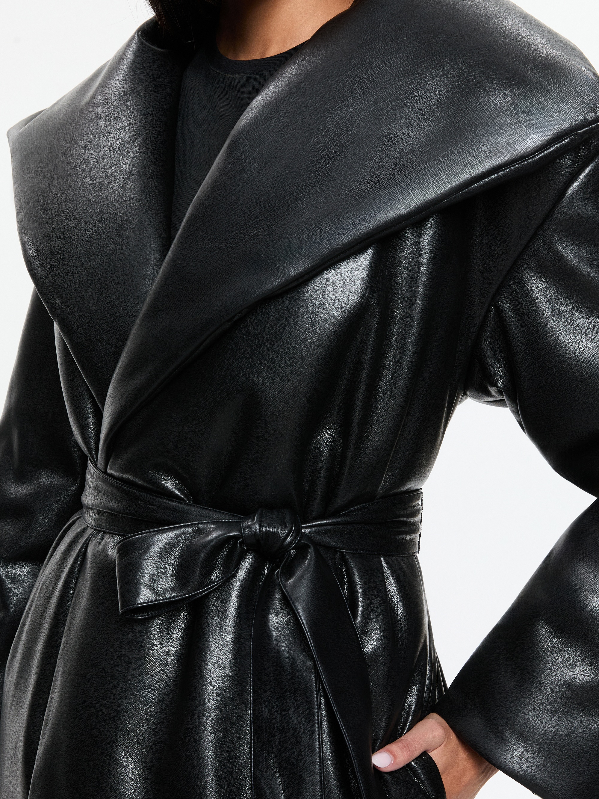 IMA VEGAN LEATHER PUFFER COAT - 5