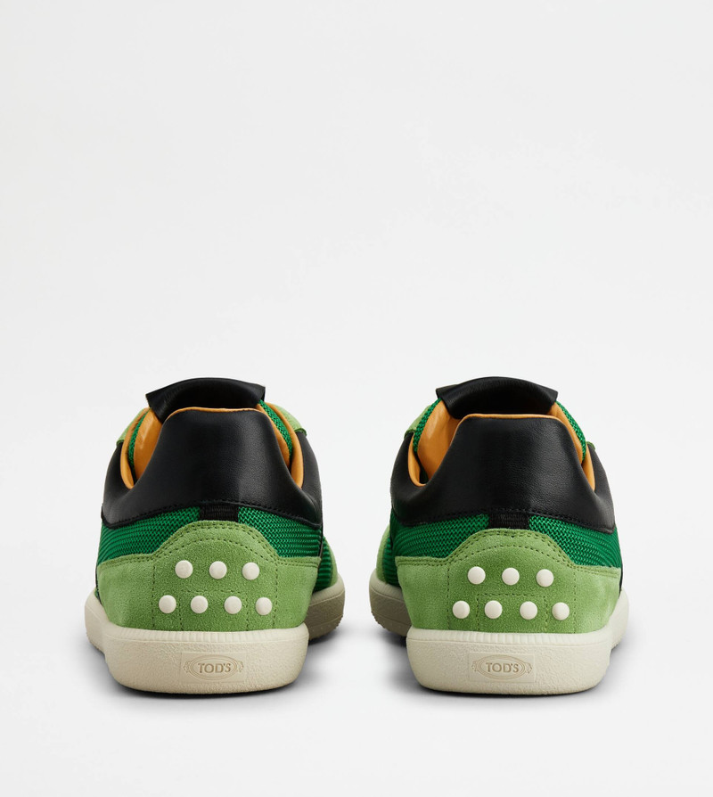 Tod's TOD'S TABS SNEAKERS IN SUEDE AND TECHNICAL FABRIC - GREEN, BLACK outlook