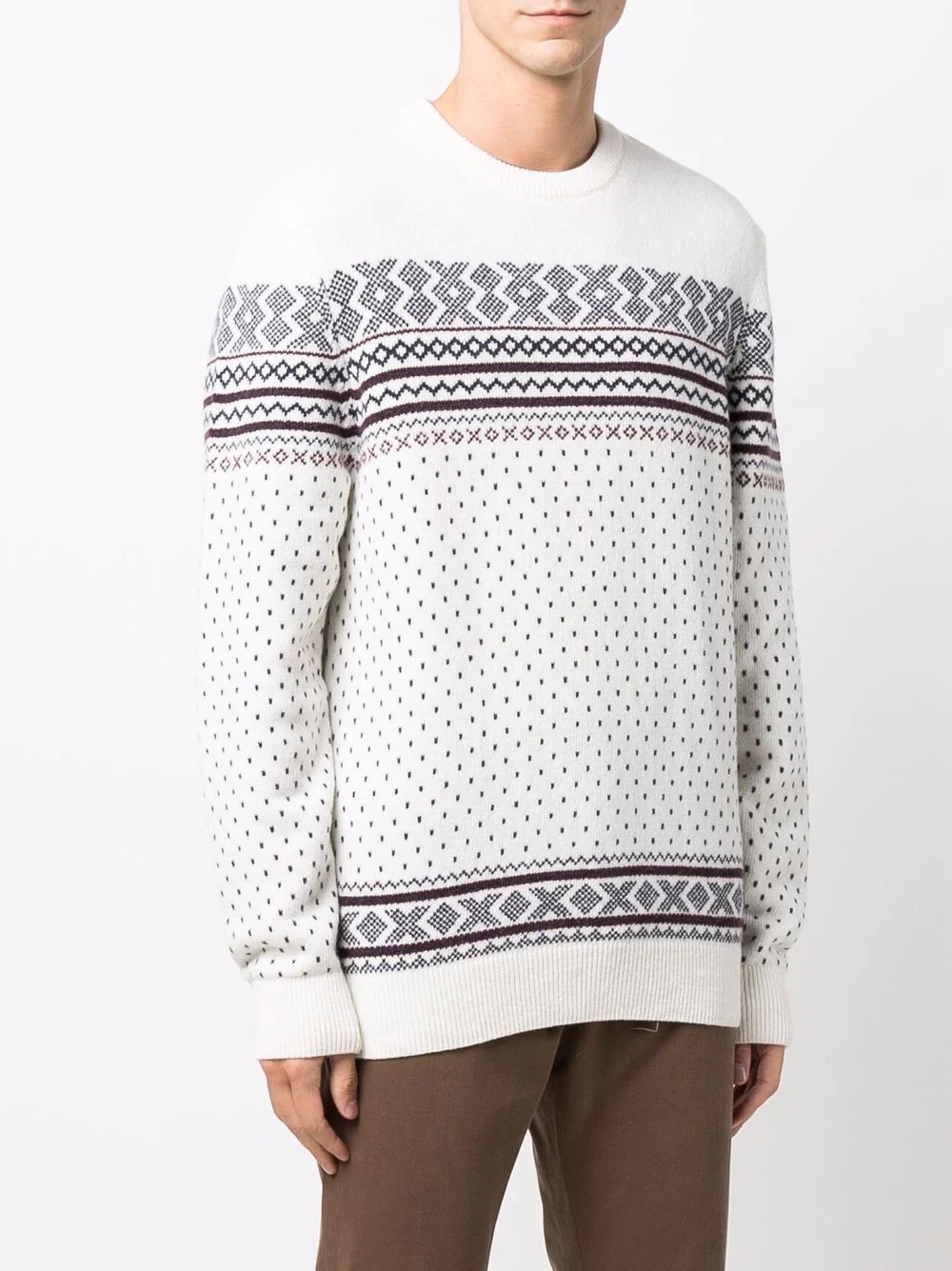 geometric-print wool jumper - 3