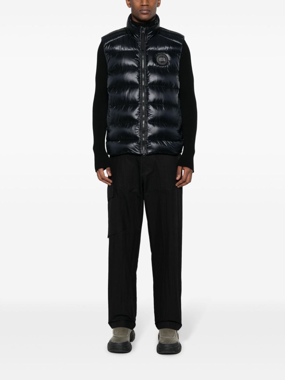 logo-appliqué quilted down gilet - 2