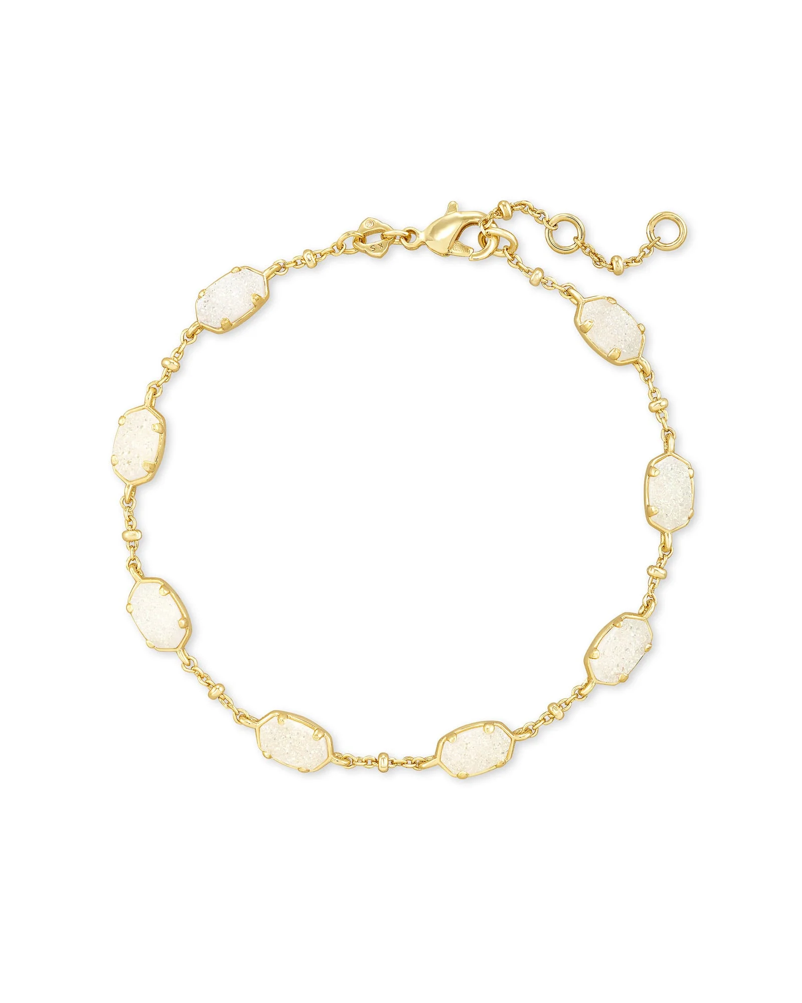 Emilie Gold Chain Bracelet in Iridescent Drusy - 1