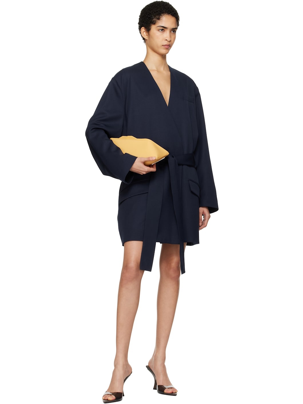 Navy Wrap Blazer - 5
