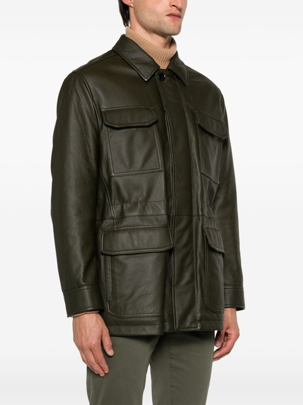 leather sahariana jacket - 3