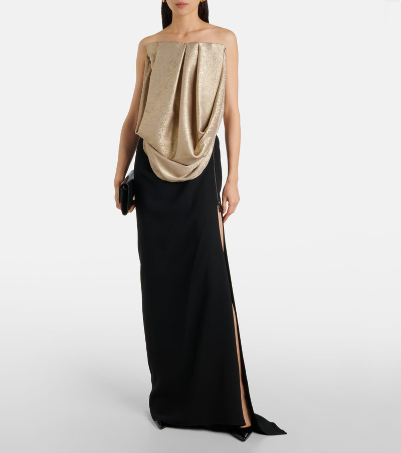MATICEVSKI Zeal draped lamé top outlook