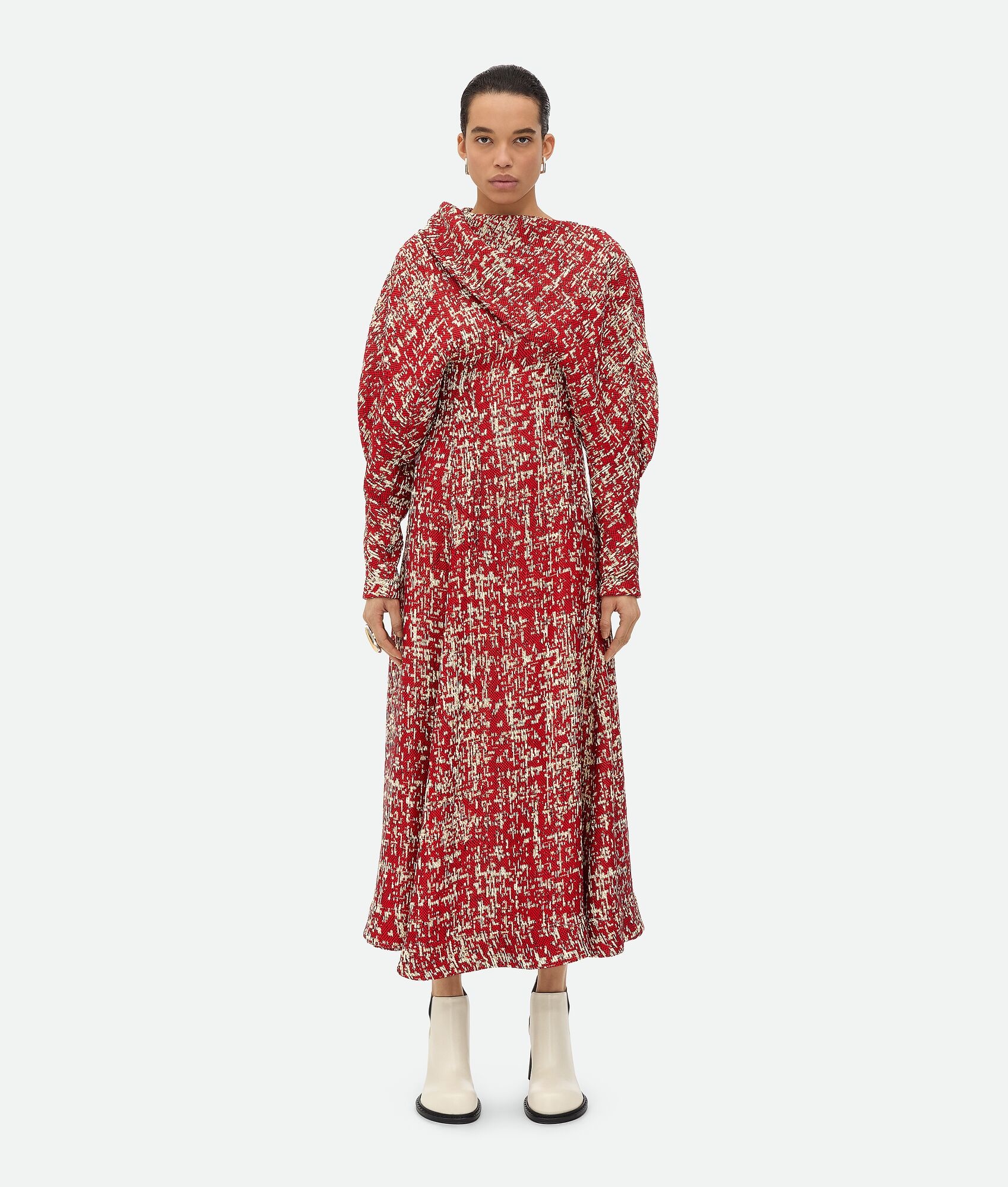 Textured Viscose Dress - 4