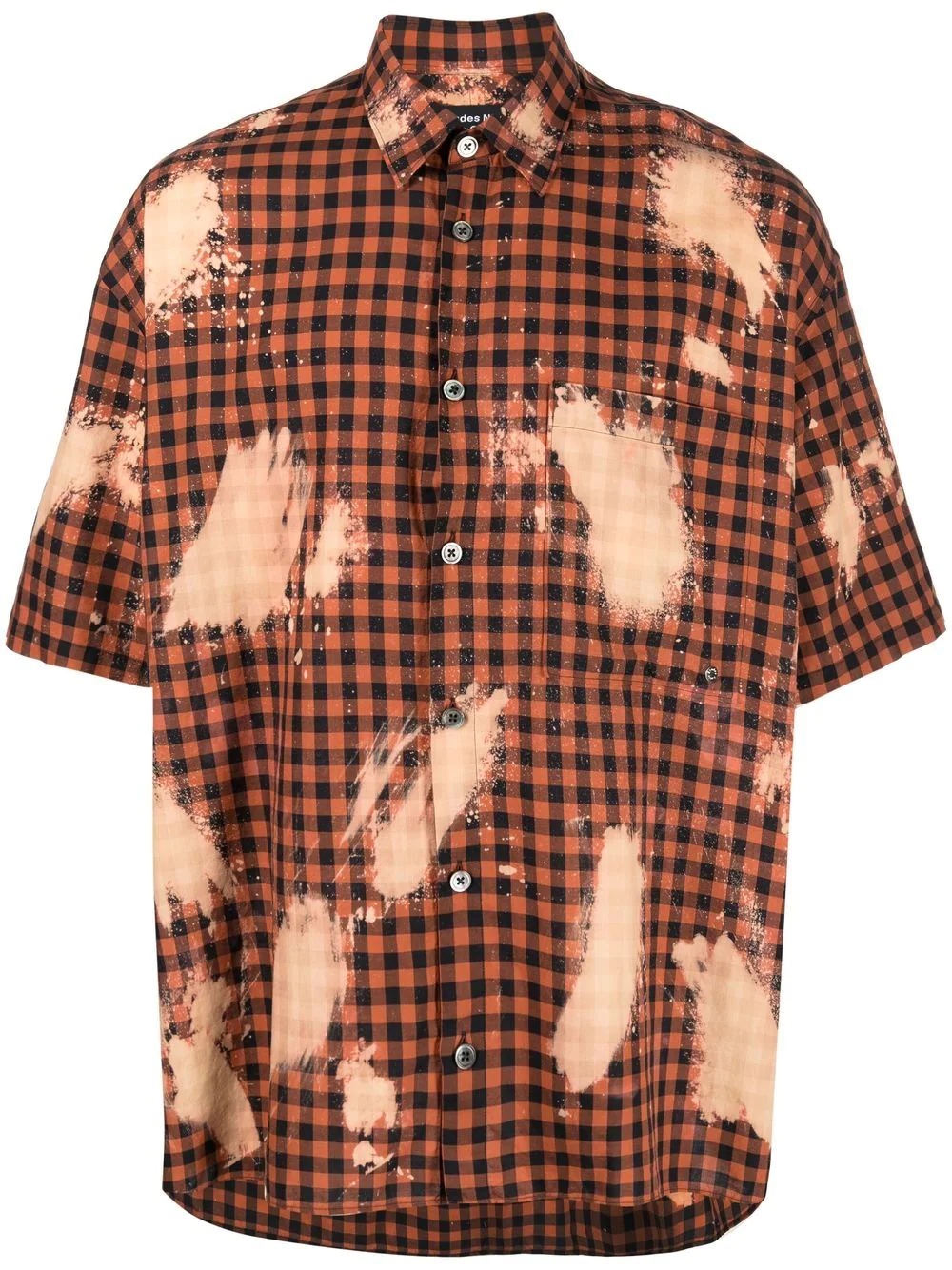 plaid paint-print shirt - 1