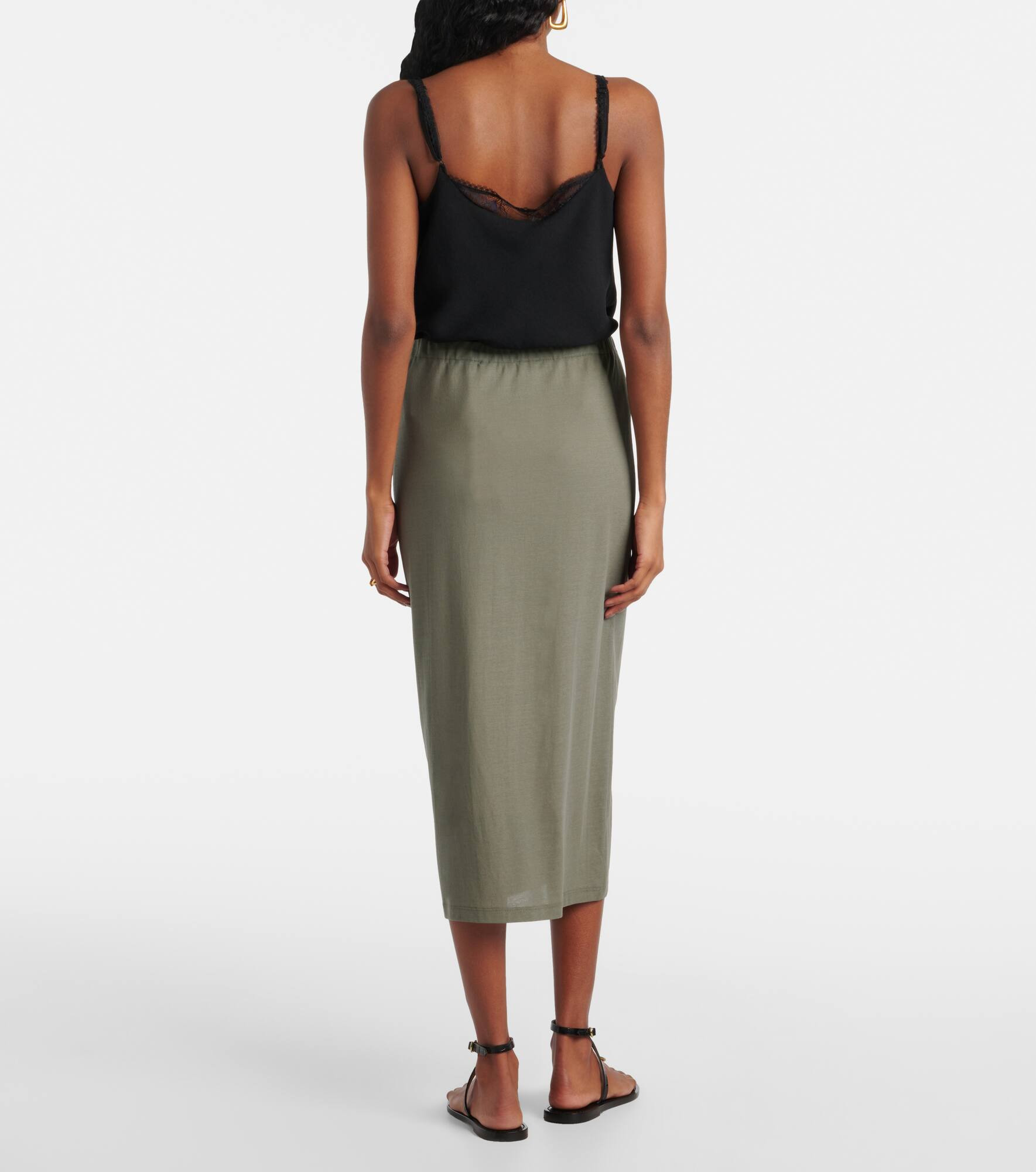 Cotton midi skirt - 3