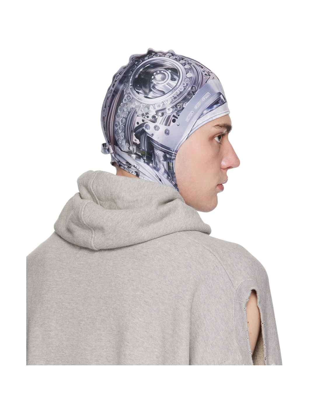 Gray Humanoid Head Hood - 3