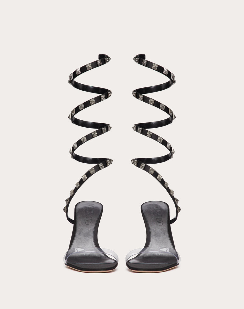 ROCKSTUD SATIN SANDAL 100 MM 4