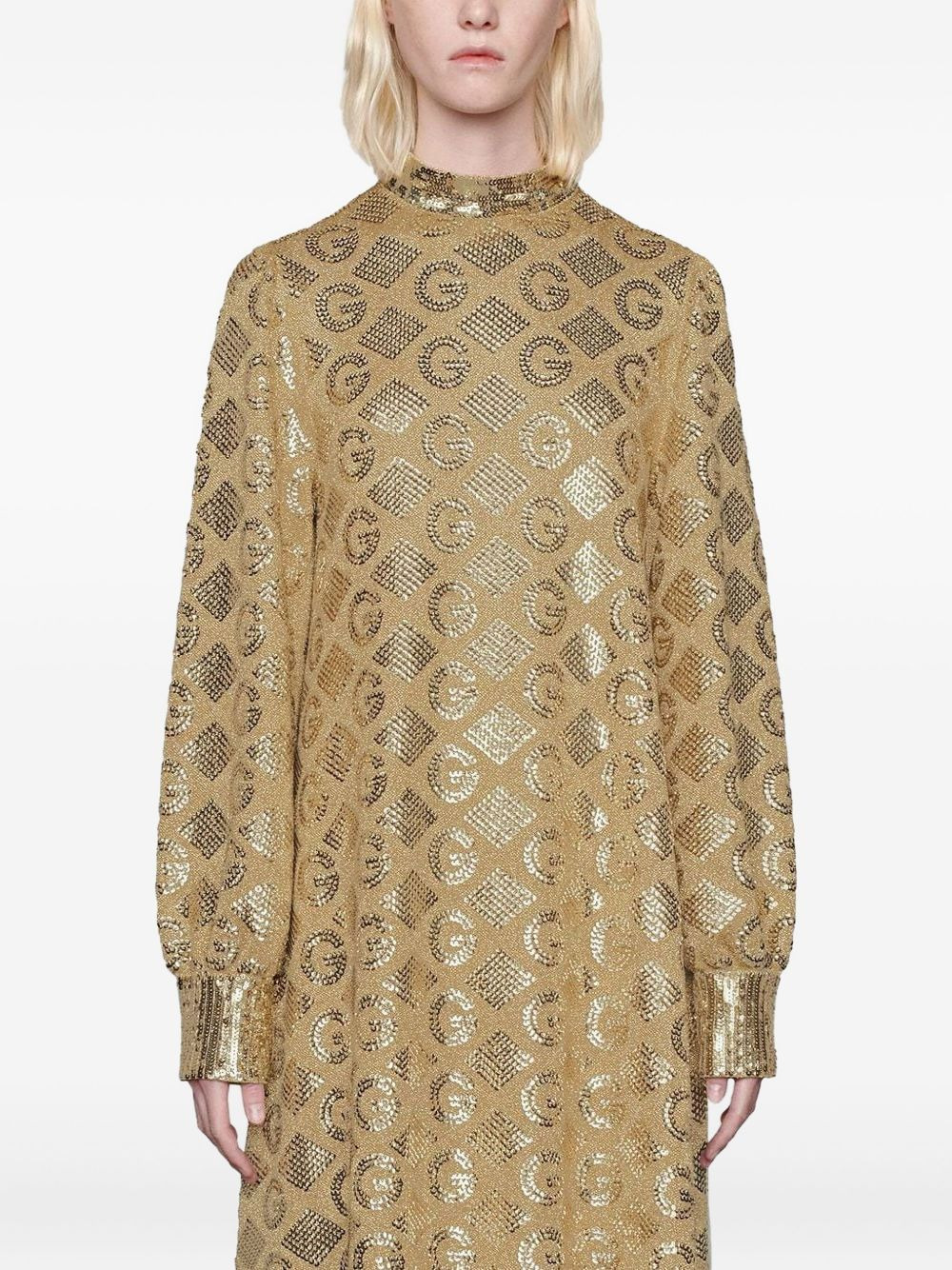 lamé G rhombi jacquard dress - 3