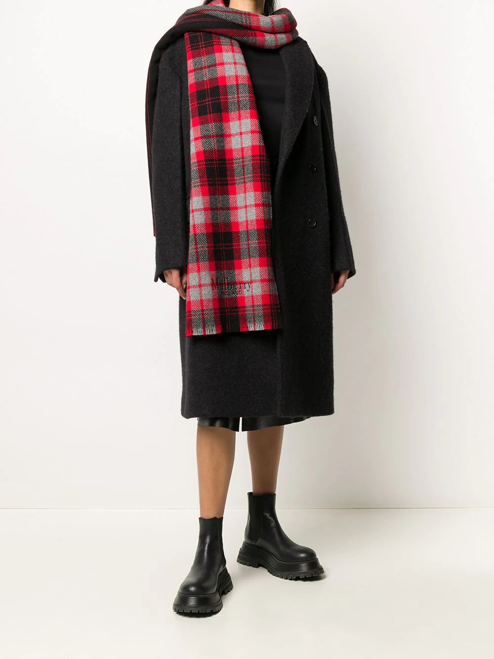 oversized checked scarf - 2