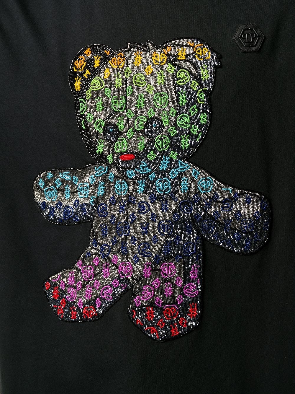 crystal-embellished teddy bear T-shirt - 5