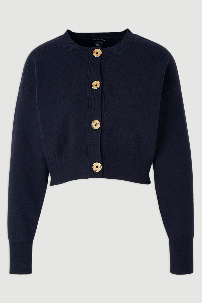 Compact Yarn Cropped Knitted Cardi 4