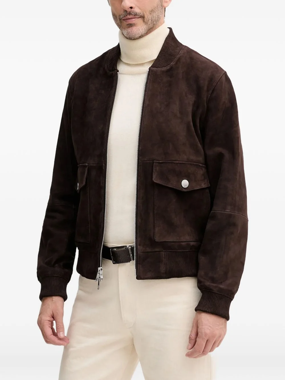 zip leather jacket - 1