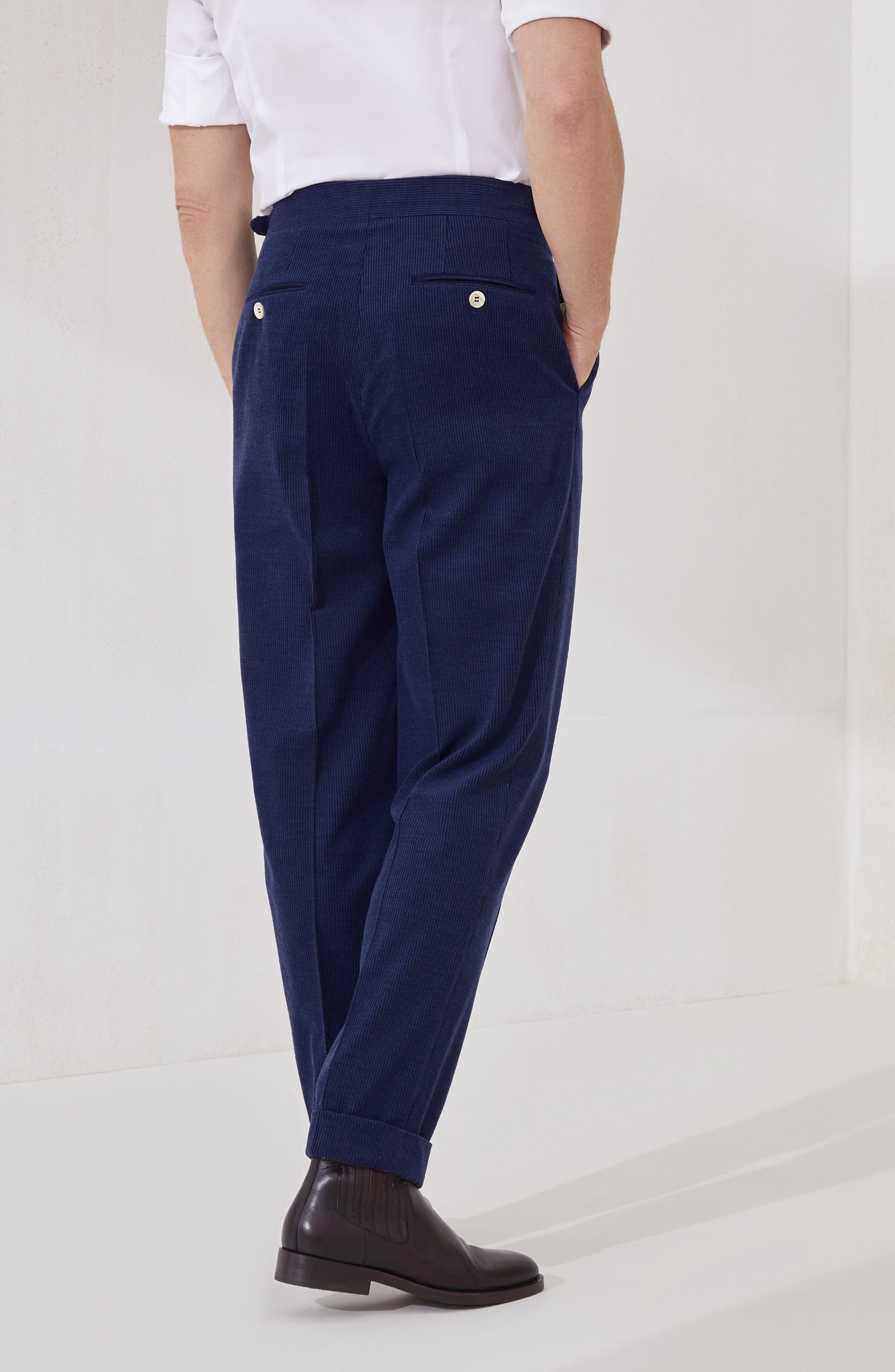 Brunello Cucinelli Double pleated trousers in Sapphire at Nordstrom - 3