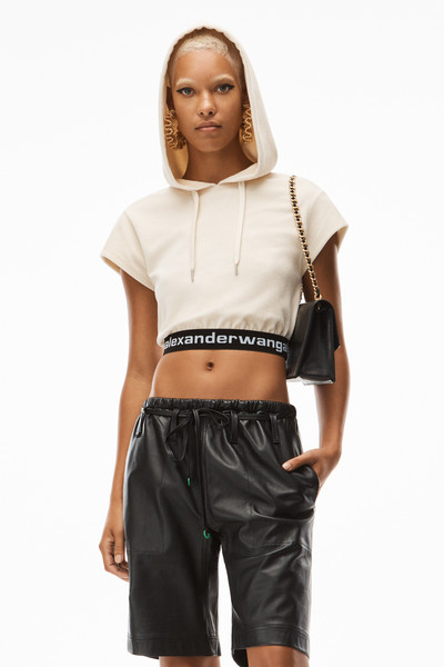 Alexander Wang CAP SLEEVE HOODIE IN STRETCH CORDUROY outlook