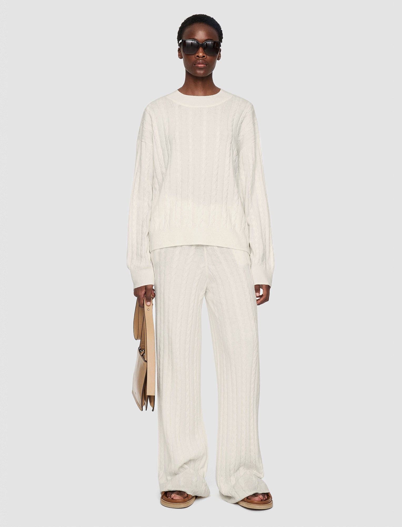 Light Cable Knit Round Neck Jumper - 2