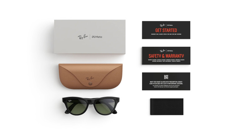 Ray-Ban Meta Skyler (Gen 1), Shiny Black / G15 Green, Standard 5