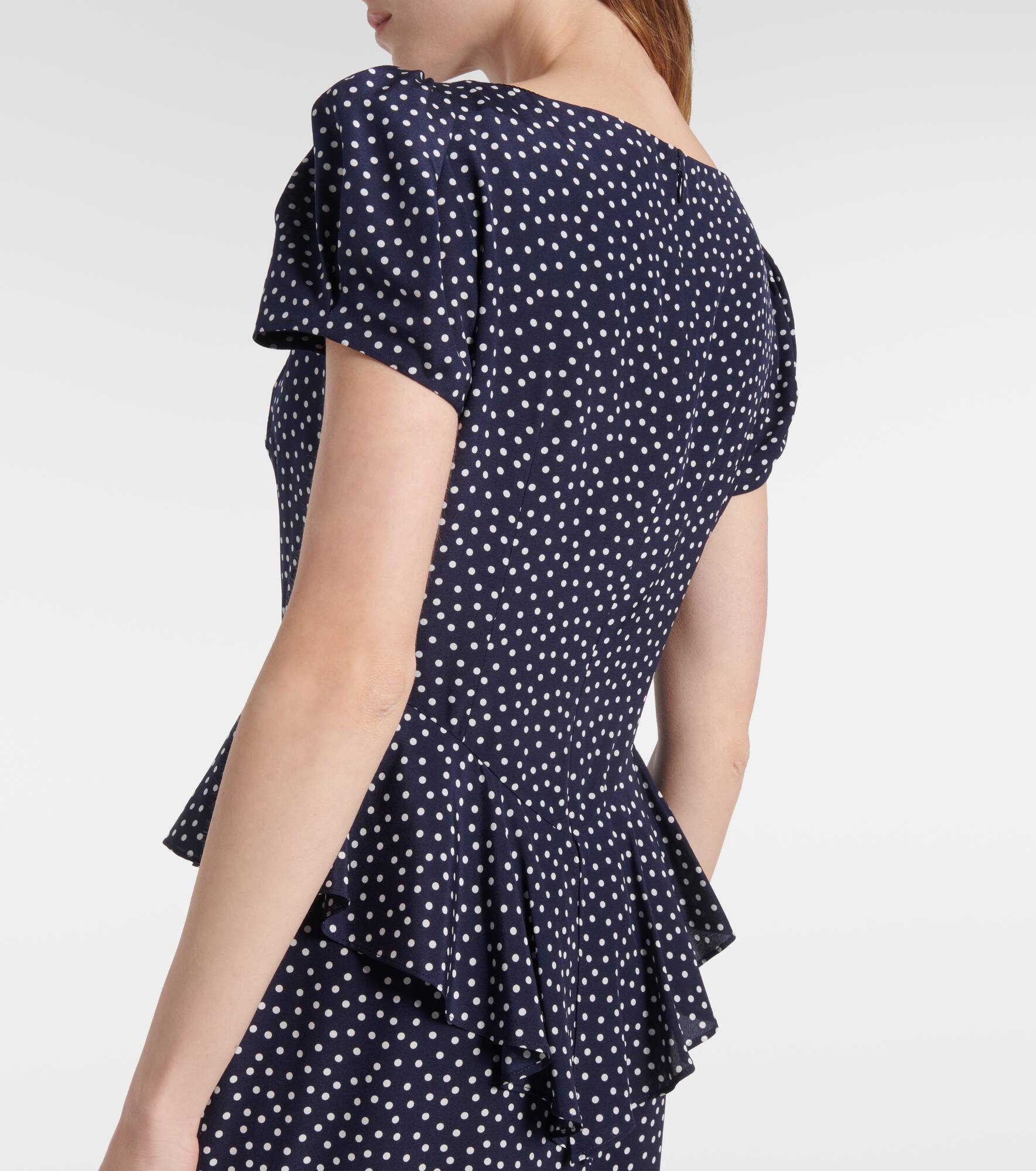Polka-dot silk midi dress - 5