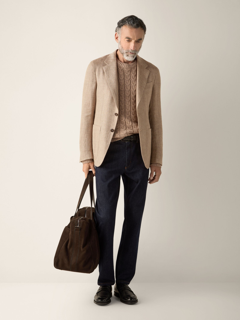 ZEGNA BEIGE SILK AND LINEN JACKET outlook