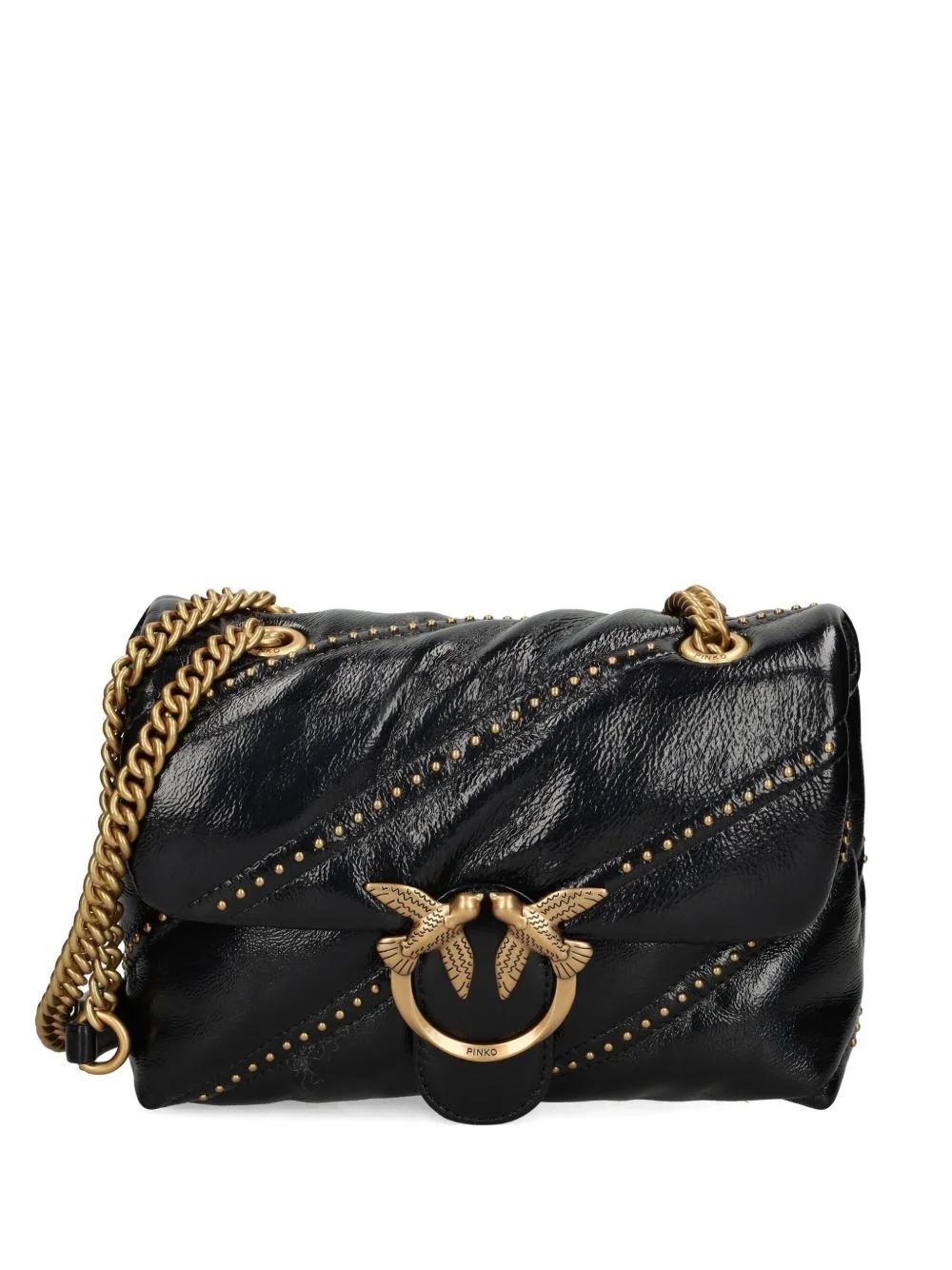 studded leather shoulder bag - 1