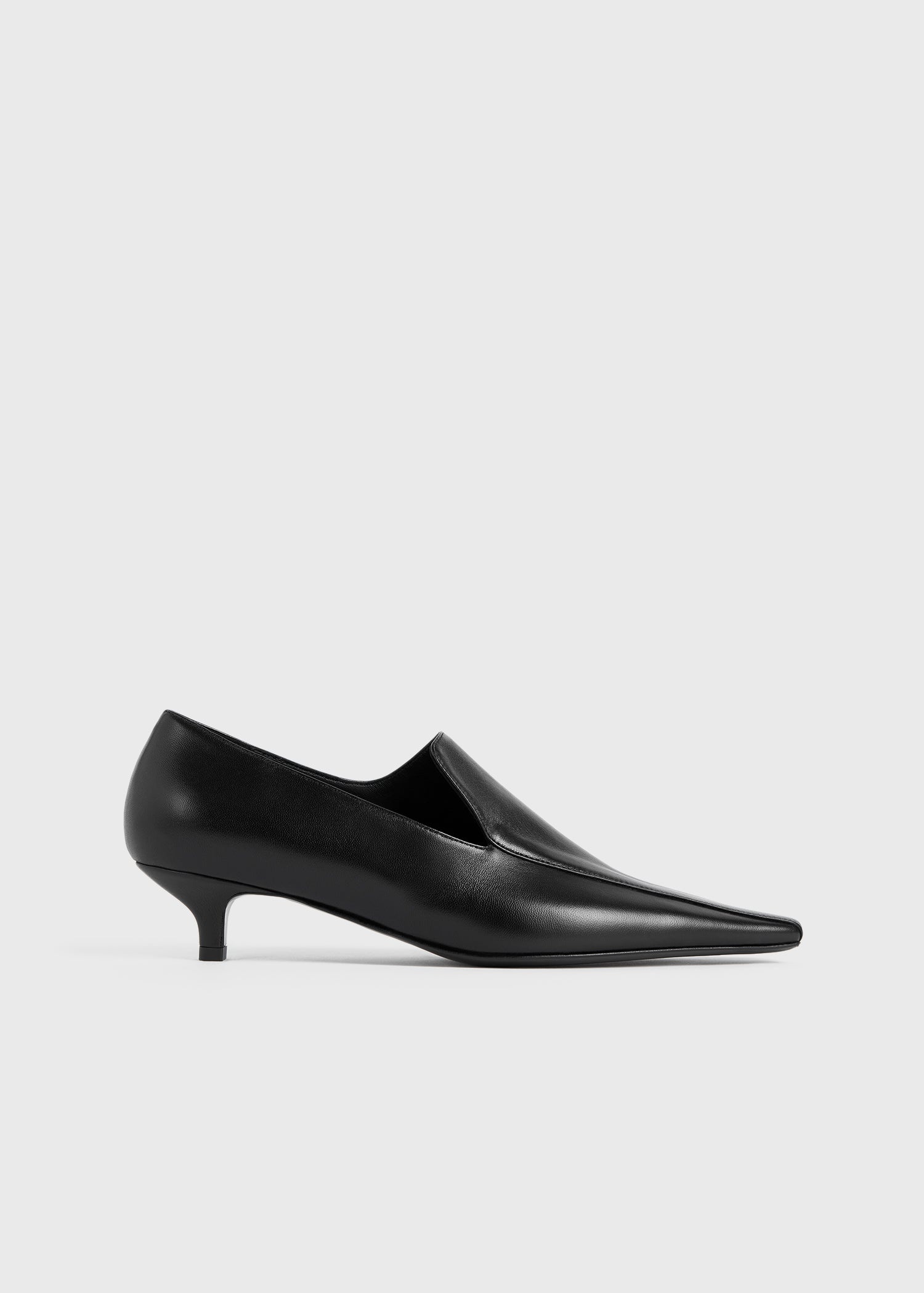 Leather kitten loafers black - 5