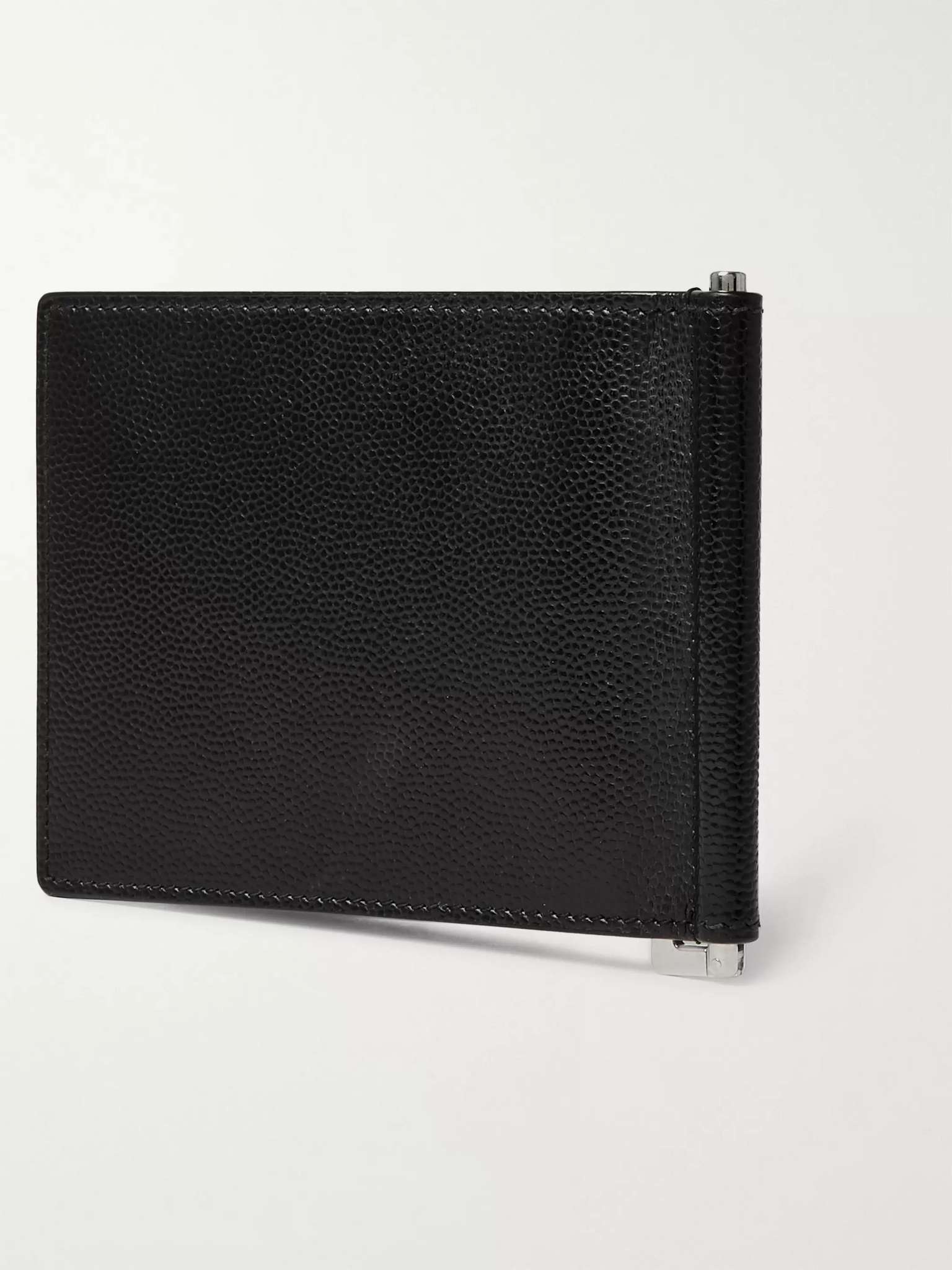 Pebble-Grain Leather Billfold Wallet with Money Clip - 3
