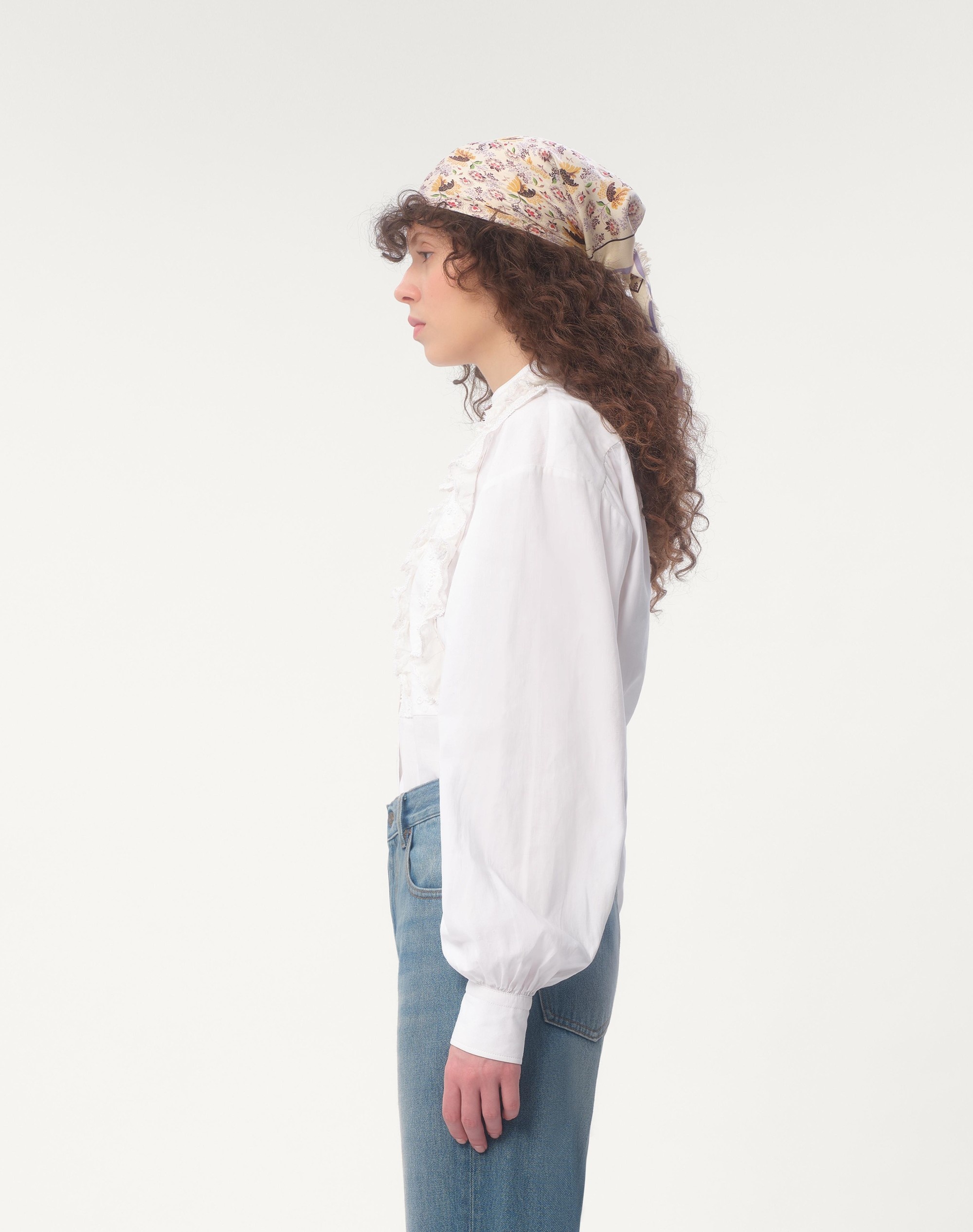 EMBROIDERED COTTON AND LINEN TOP - 6