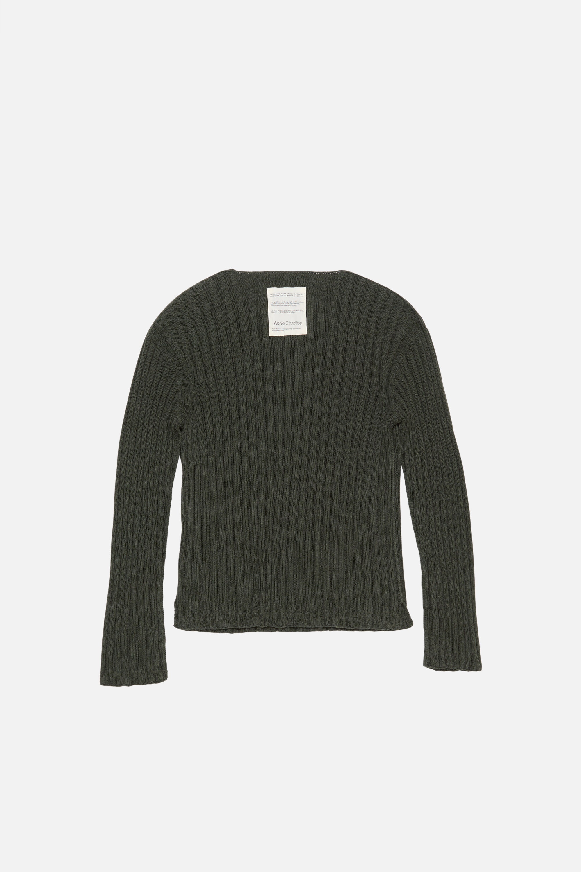 Ribbed crewneck knit - Vintage green - 6