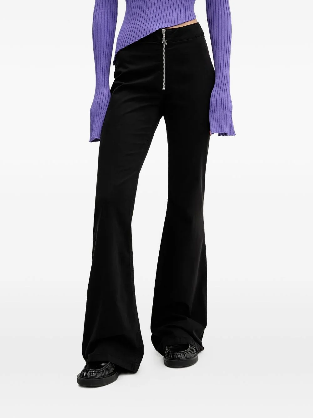 zip-fastening trousers - 1