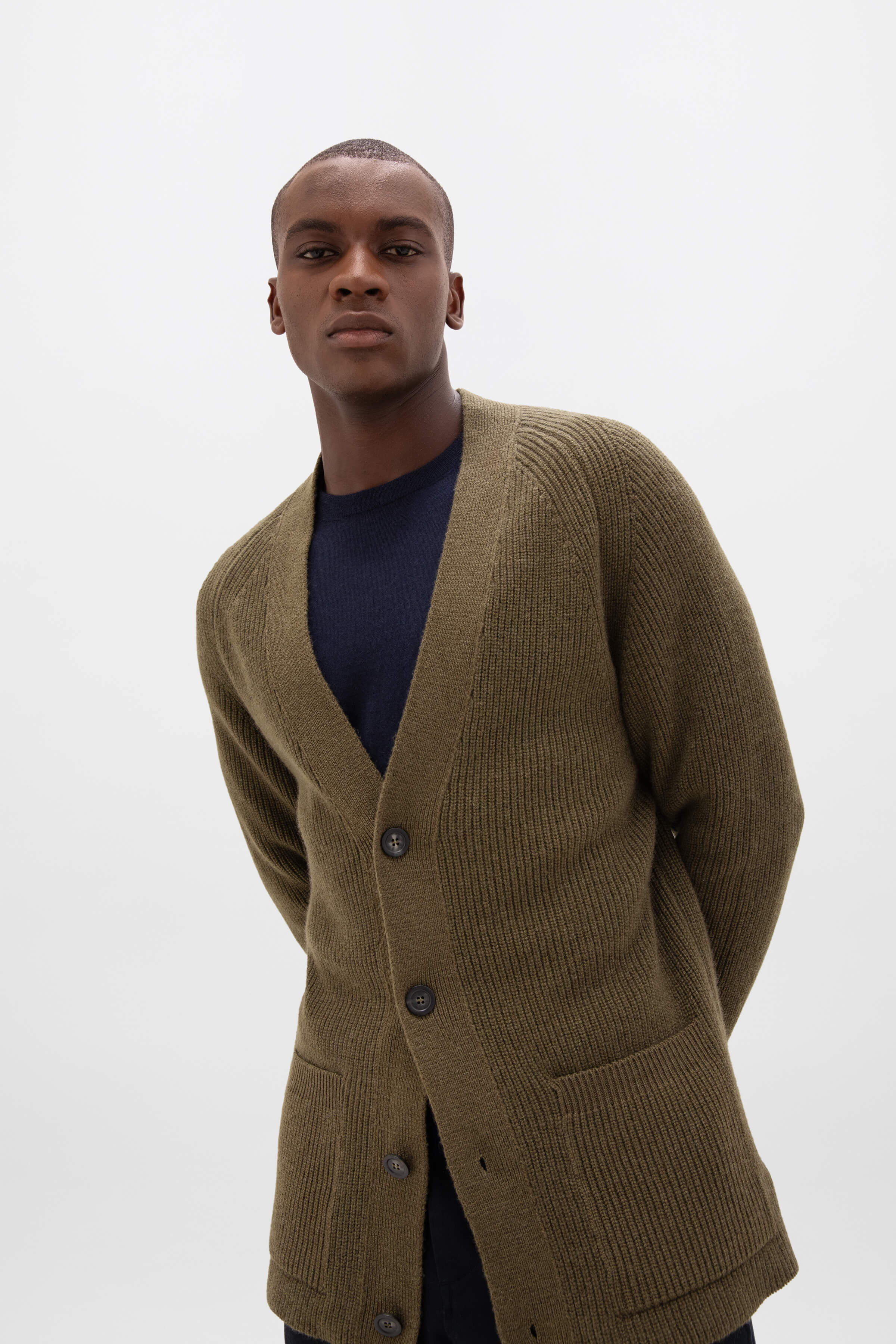 Relaxed Green Cashmere Cardigan - 3