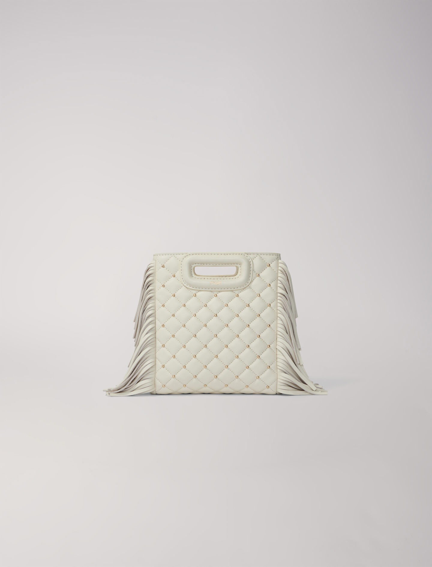 Studded M quilted leather mini bag - 1