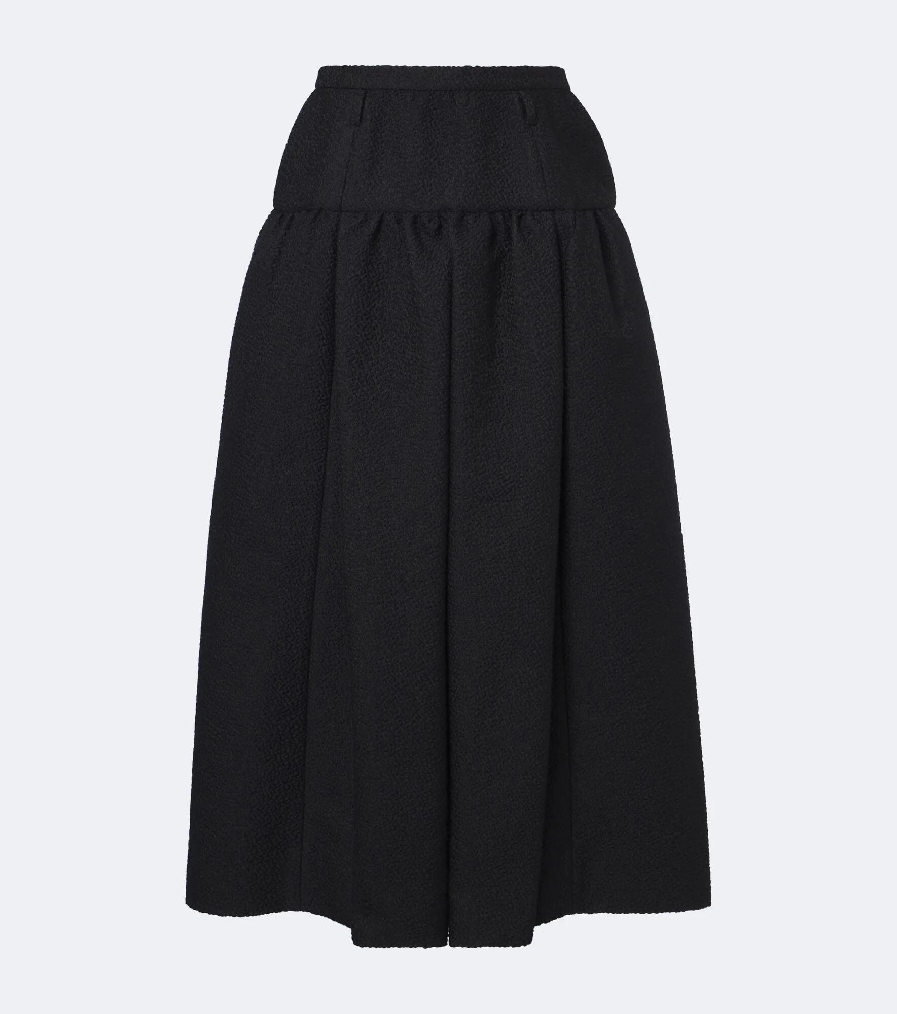 Gathered wool and silk-blend midi skirt - 1