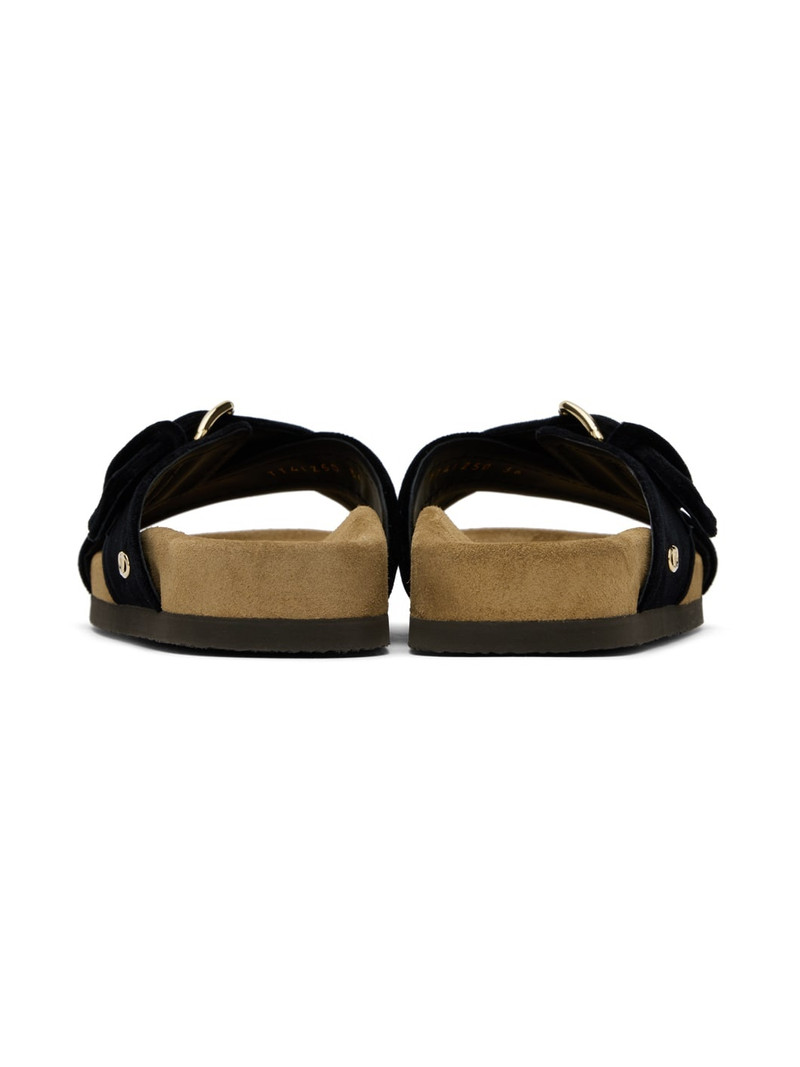 Black Fussfriend Velvet Sandals 2