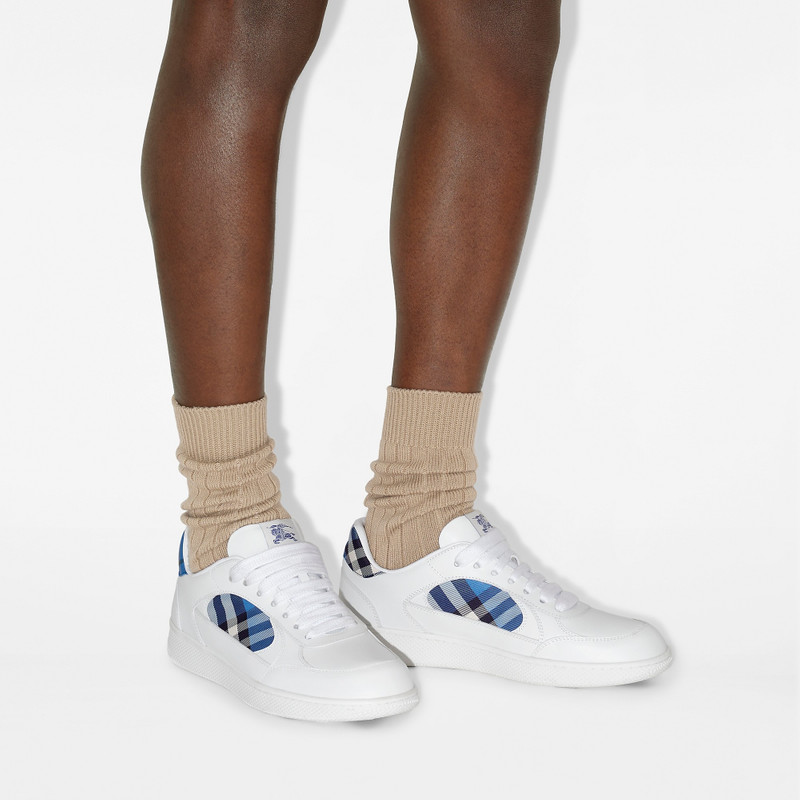 Burberry Leather and Check Terrace Sneakers​ outlook