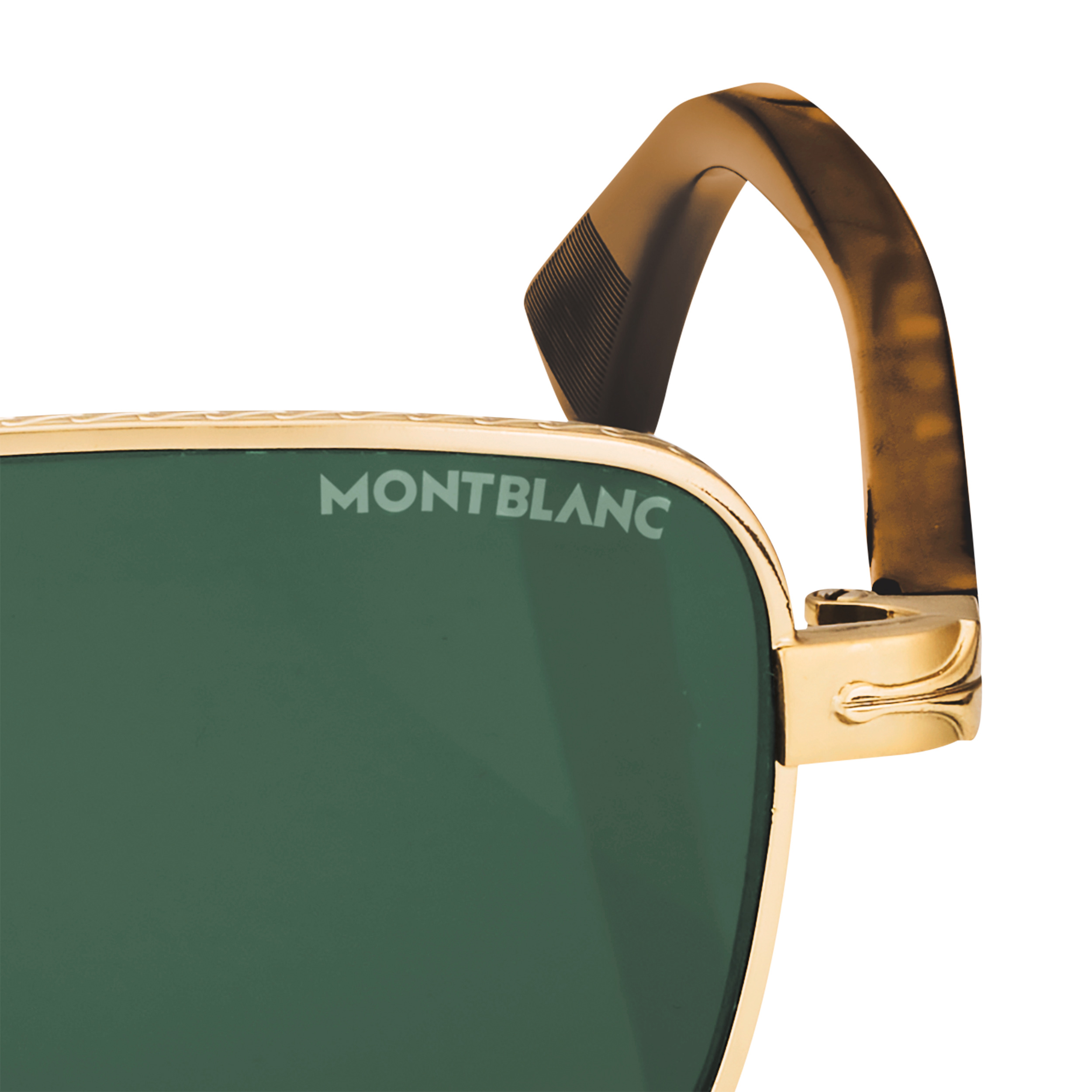 Rectangular Sunglasses with Gold-Colored Metal Frame - 3