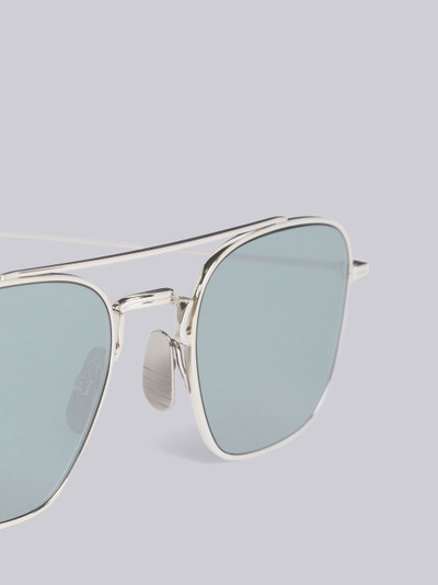 Thom Browne TB907 - Silver Squared Aviator Sunglasses outlook