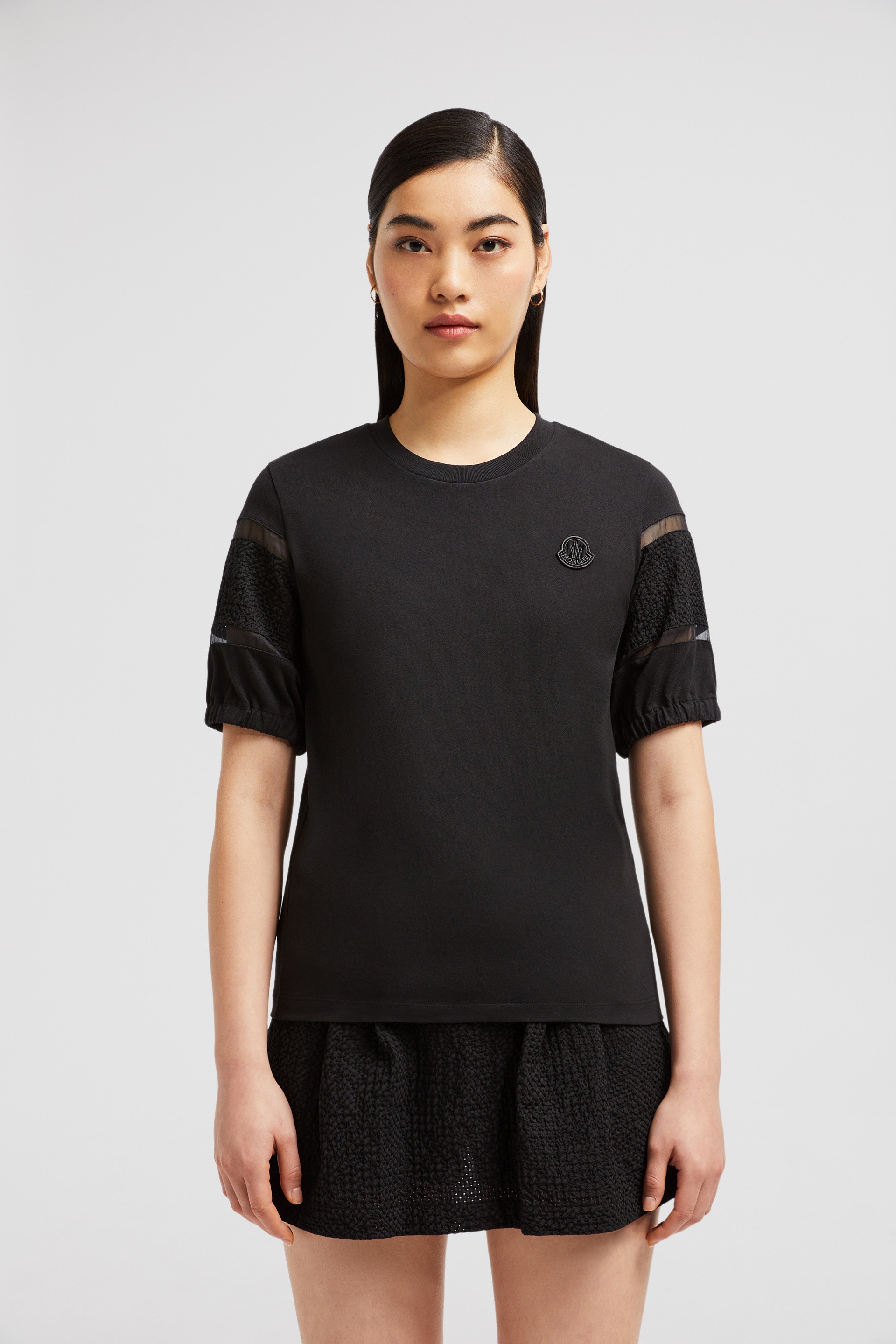 Silk Trim Cotton T-Shirt - 3