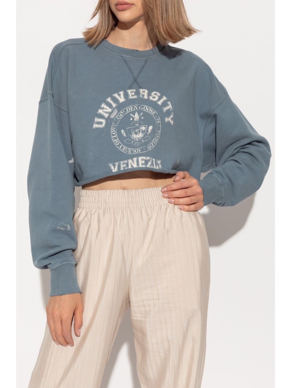 logo-print cotton sweatshirt - 3