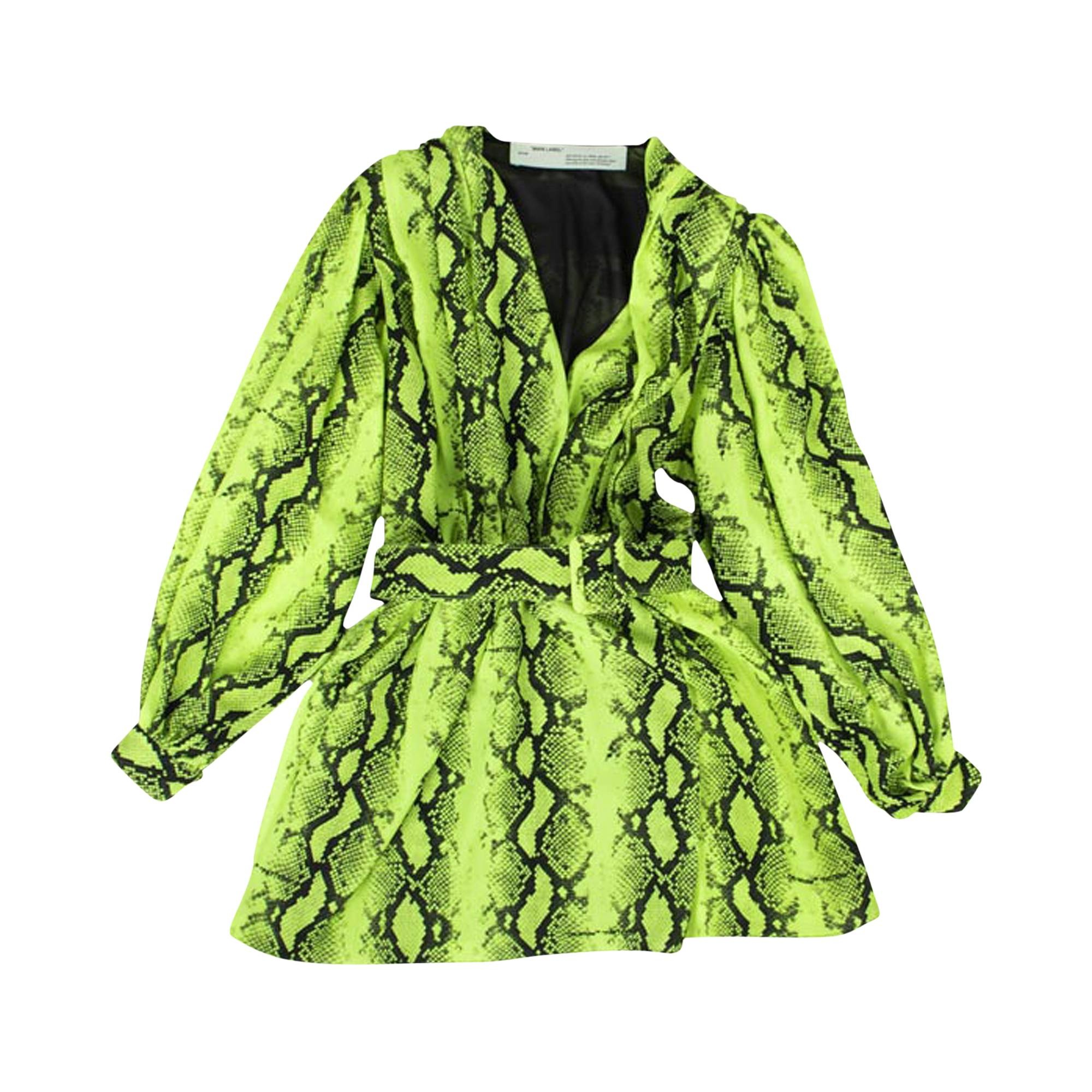 Off-White Snake V Arrow Belt Dress 'Neon Green' - 1